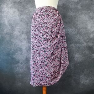 Rachel Zoe Pink Black White Floral Skirt Size M